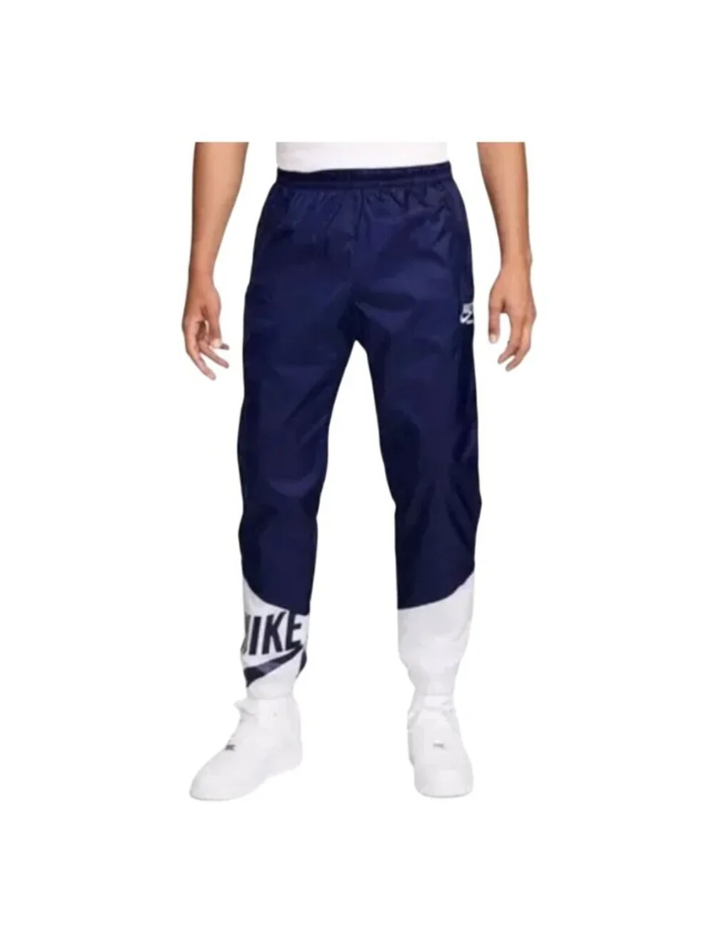Nike Mens XL Windrunner Taper Track Pants Navy White Lightweight Activewear